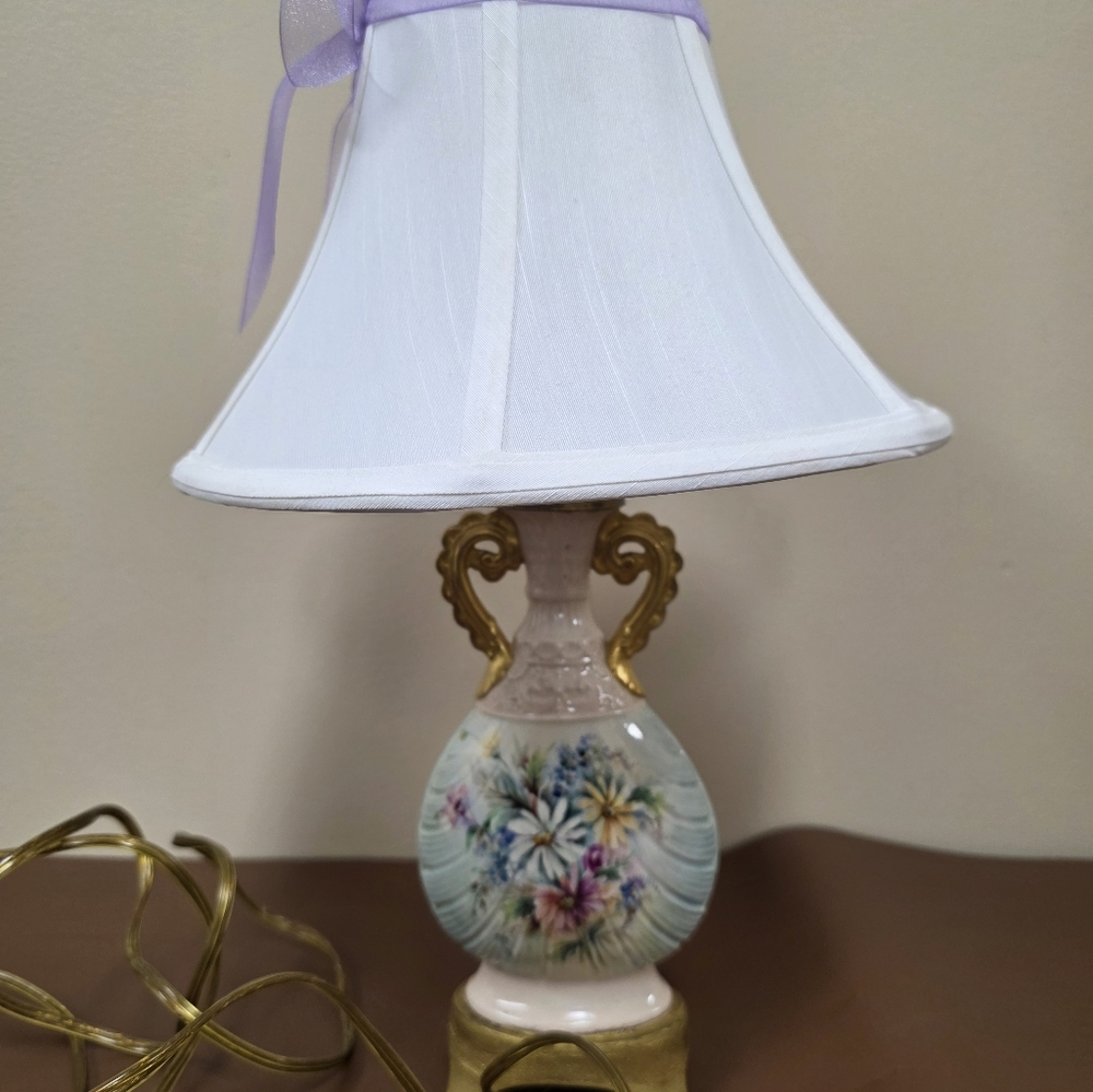 Gorgeous Antique Porcelain Vase Converted Lamp For Girl's Room